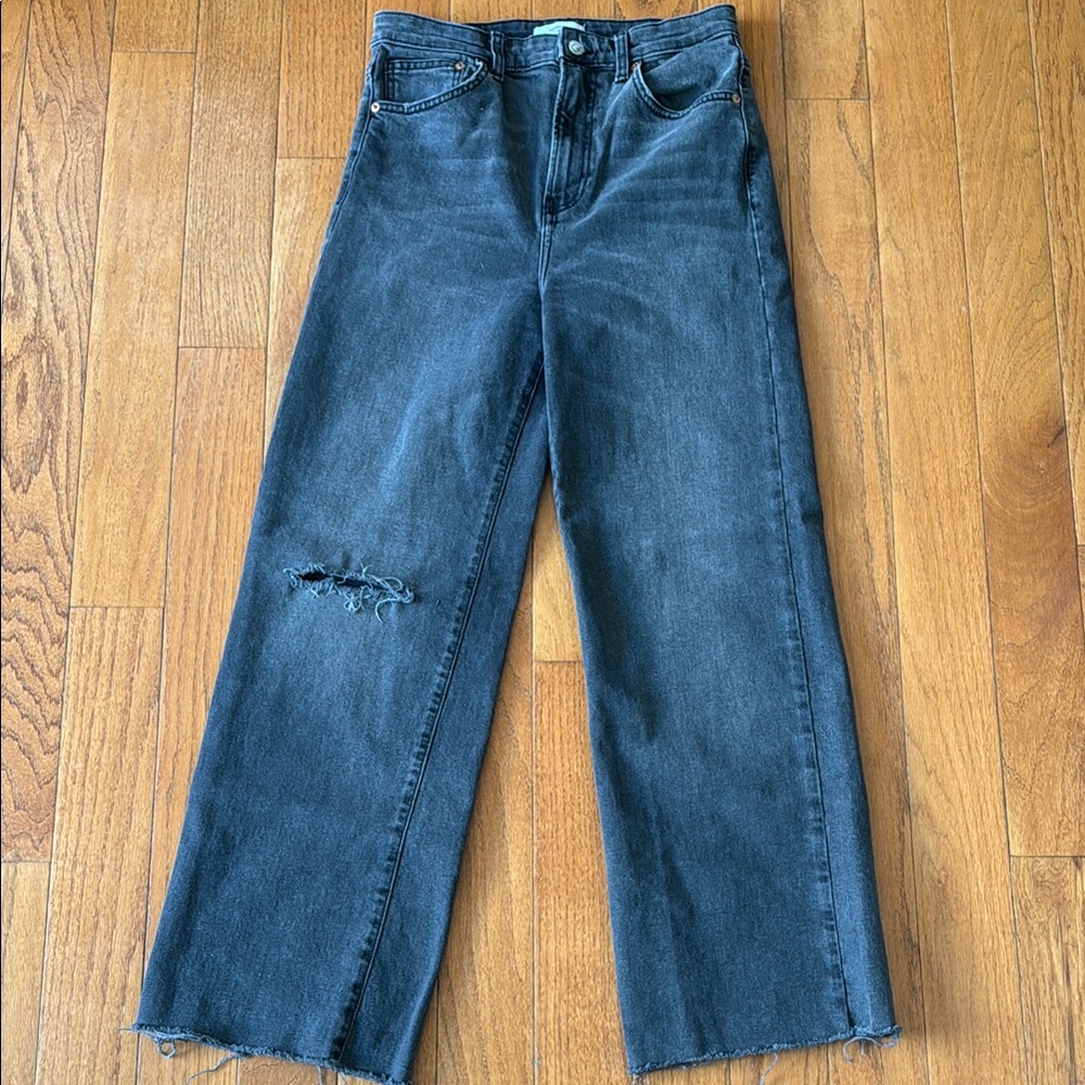 Women's black wide leg jeans